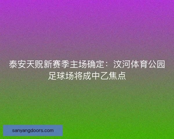 泰安天贶新赛季主场确定：汶河体育公园足球场将成中乙焦点